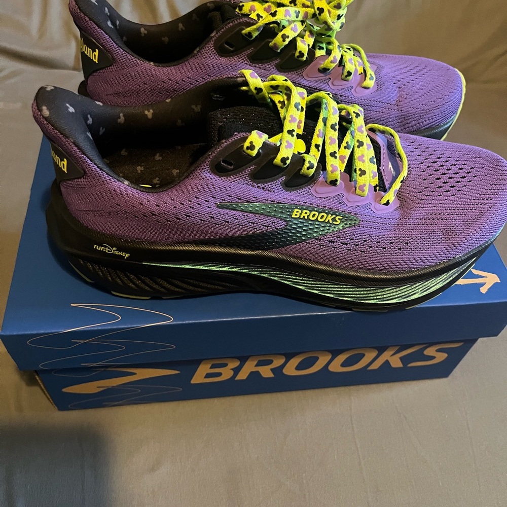 Brooks Women's Ghost 17 runDisney Halloween Purple and Yellow Athletic Shoes